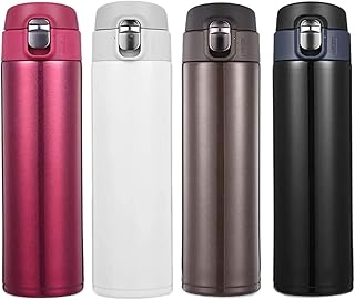 Double-Walled Stainless Steel Travel Mug，17oz Vacuum Insulated Water Bottle with Flip Top Lid, Perfect for Coffee，Camping, Driving, Picnics, Gym, BPA Free, Keeps Drinks Cold or Hot for 10+ Hours