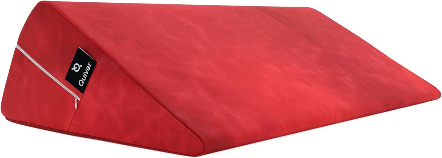 Quiver Edge Intimacy Pillow Vegan/Faux Leather Pillowcase (Foam Pillow Sold Separately) - Colour: Cherry - Faux Leather, Waterproof and Oil Proof