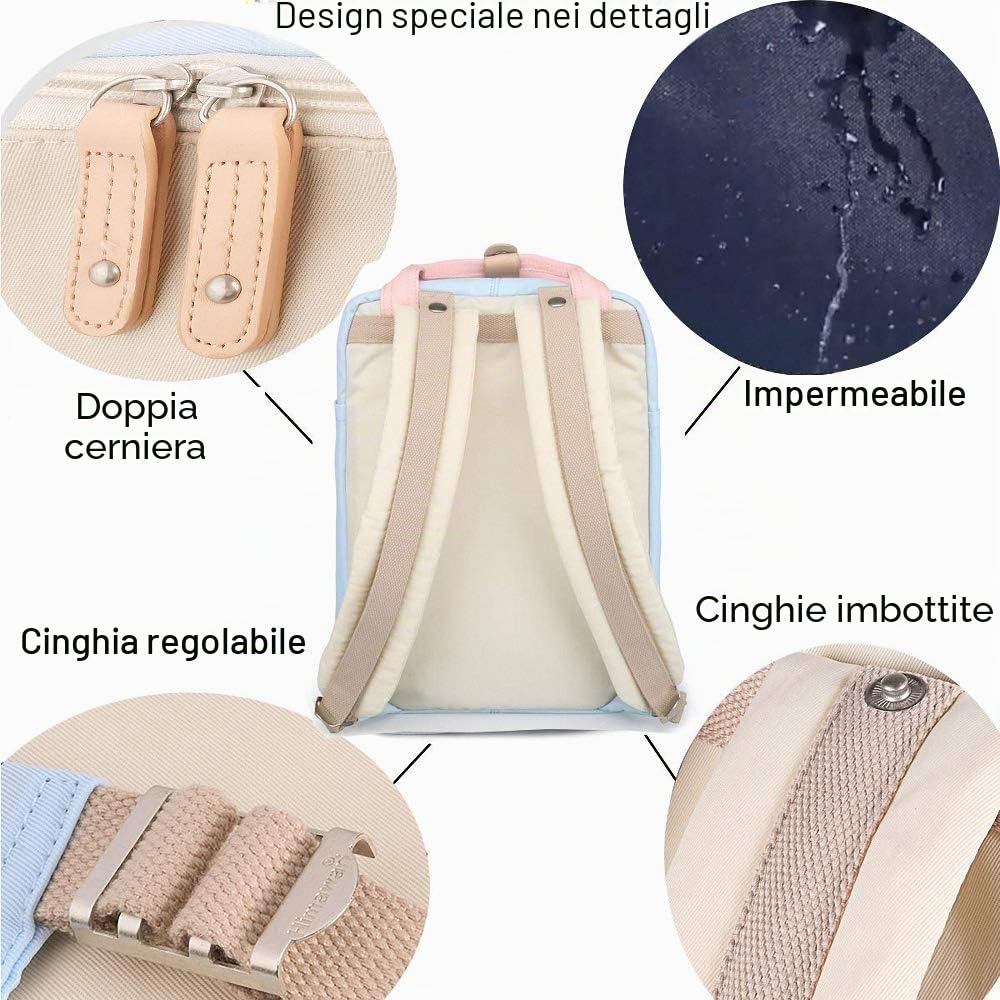 Himawari Zaino impermeabile da 35,5 cm, borsa da viaggio vintage per università, per donne, per laptop da 14 pollici, per studenti