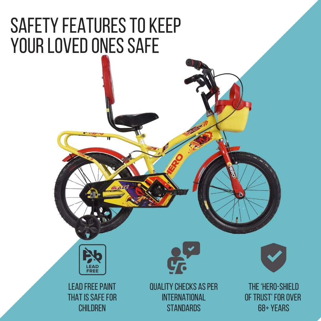 Hero Blaze 16t Bicycle For Kids With Backrest And Inbuilt