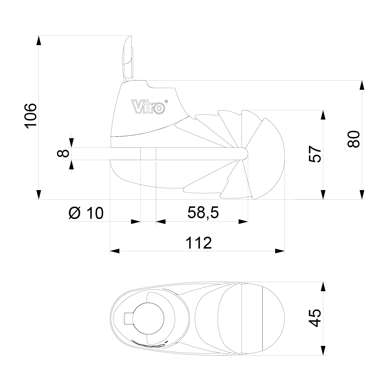 Viro | Armadillo, Bloccadisco Moto e Scooter Anti-Morsa con Diametro Asta 10 mm, Finitura Cromata, Chiusura a Scatto