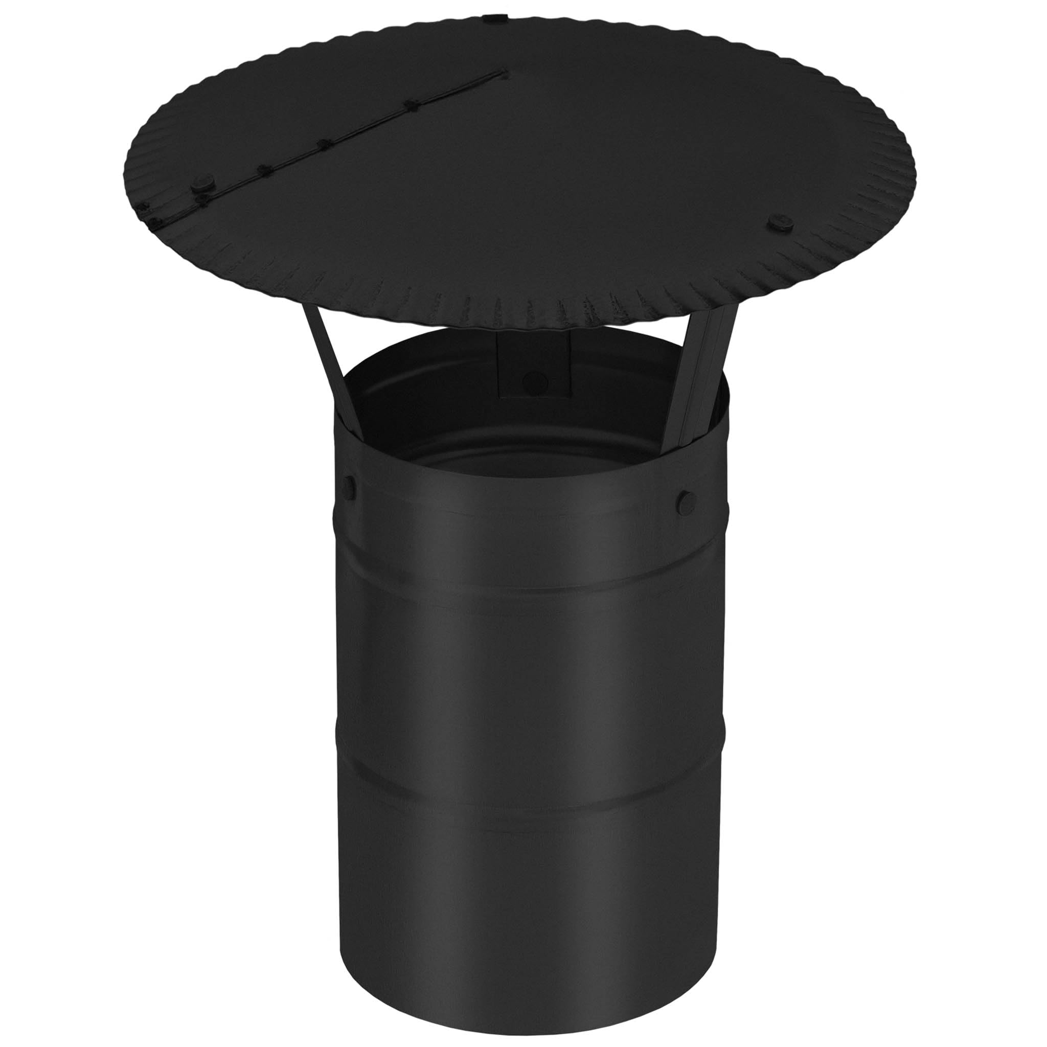 KOTARBAU® Chimney Cow - Chimney Cap - Galvanized and Powder-Coated Steel - ø 120 mm (4.72 in) - Black - Flue Rain Cap - Flue Cowl - Rust Resistant - Rain Hat