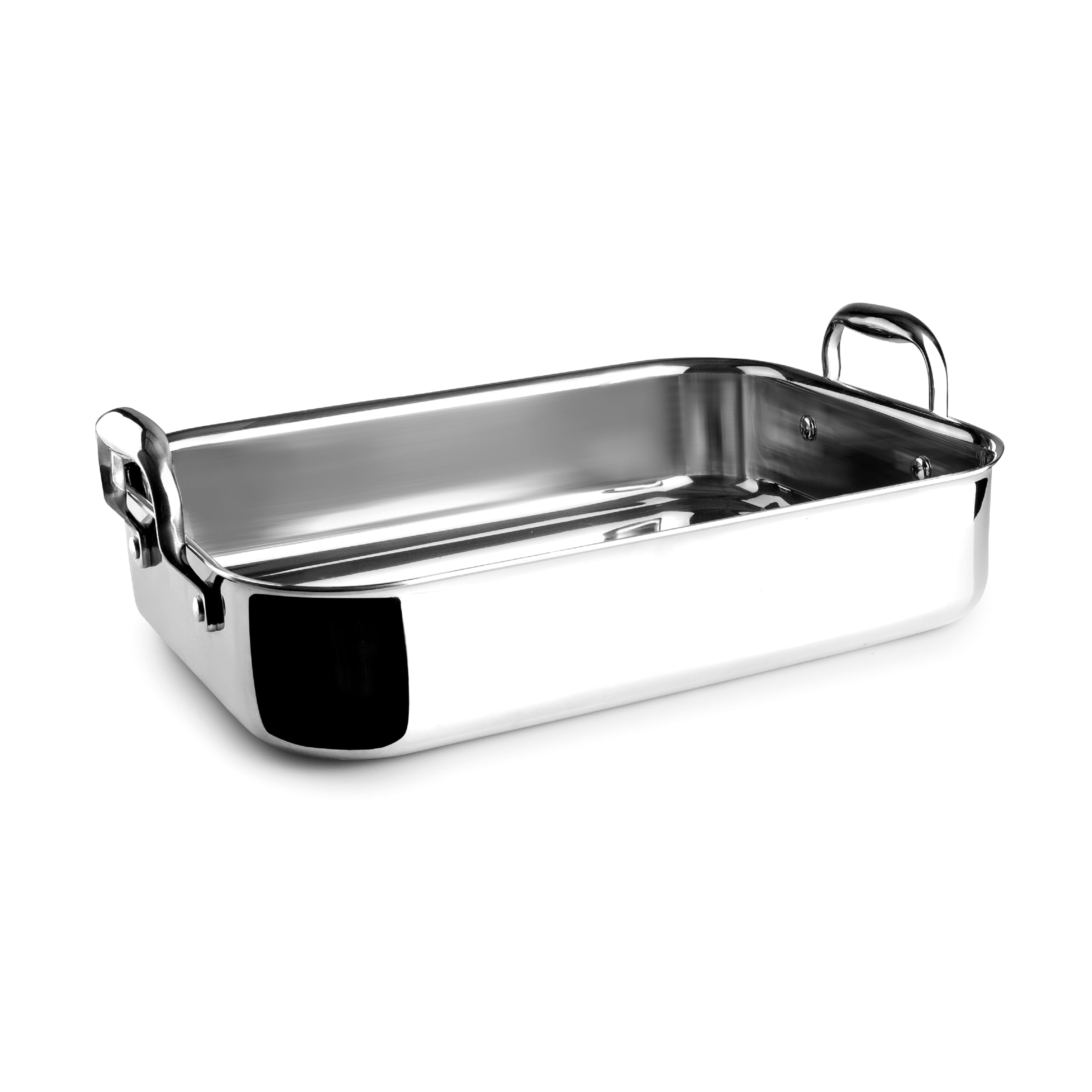 Lacor - 60865 - Rustidera TriChef, 35 x 26 cm, 5 Litros, Acero Inoxidable 18/10 y Aluminio Tricapa, Apta para Inducción, Horno y Lavavajillas, Asas Reforzadas, Distribución Uniforme del Calor