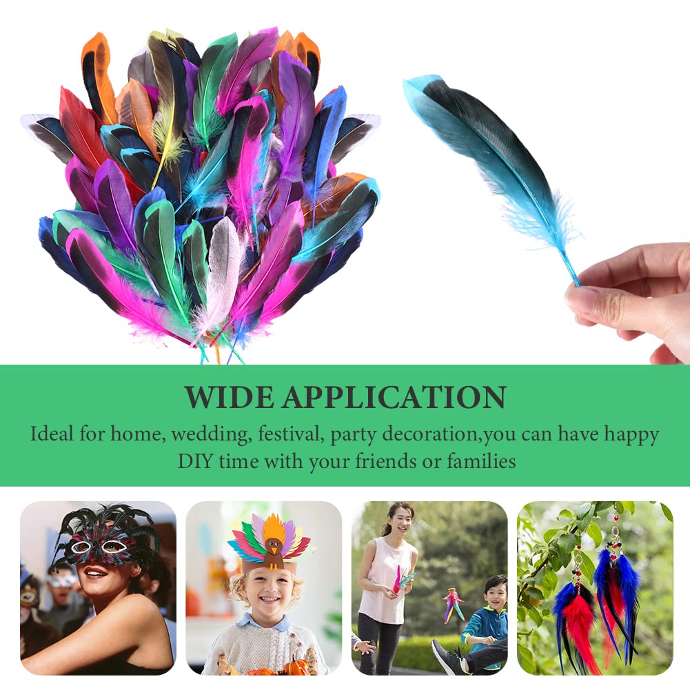 Lot 100 Plumes Colorées Pour Travaux Manuels,plumes D'oie Naturelles Indiennes Pour Bricolage,masques,chapeaux,boucles D'oreilles,accessoires Cheveux,attrape-rêves,mariage,carnaval,fête,12-18 Cm Kaki