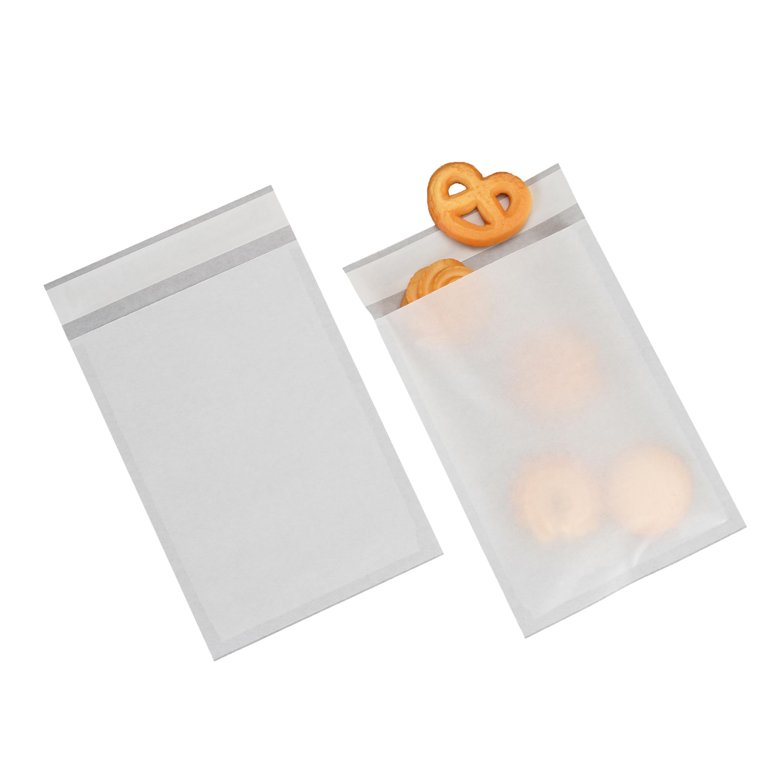 Quotidian White Flat Self-Seal Medium Glassine Paper Bags Envelope 5" x 7" (13 x 17.8cm) Pack of 100 - Confetti Invitations Samples Small Soap Favor