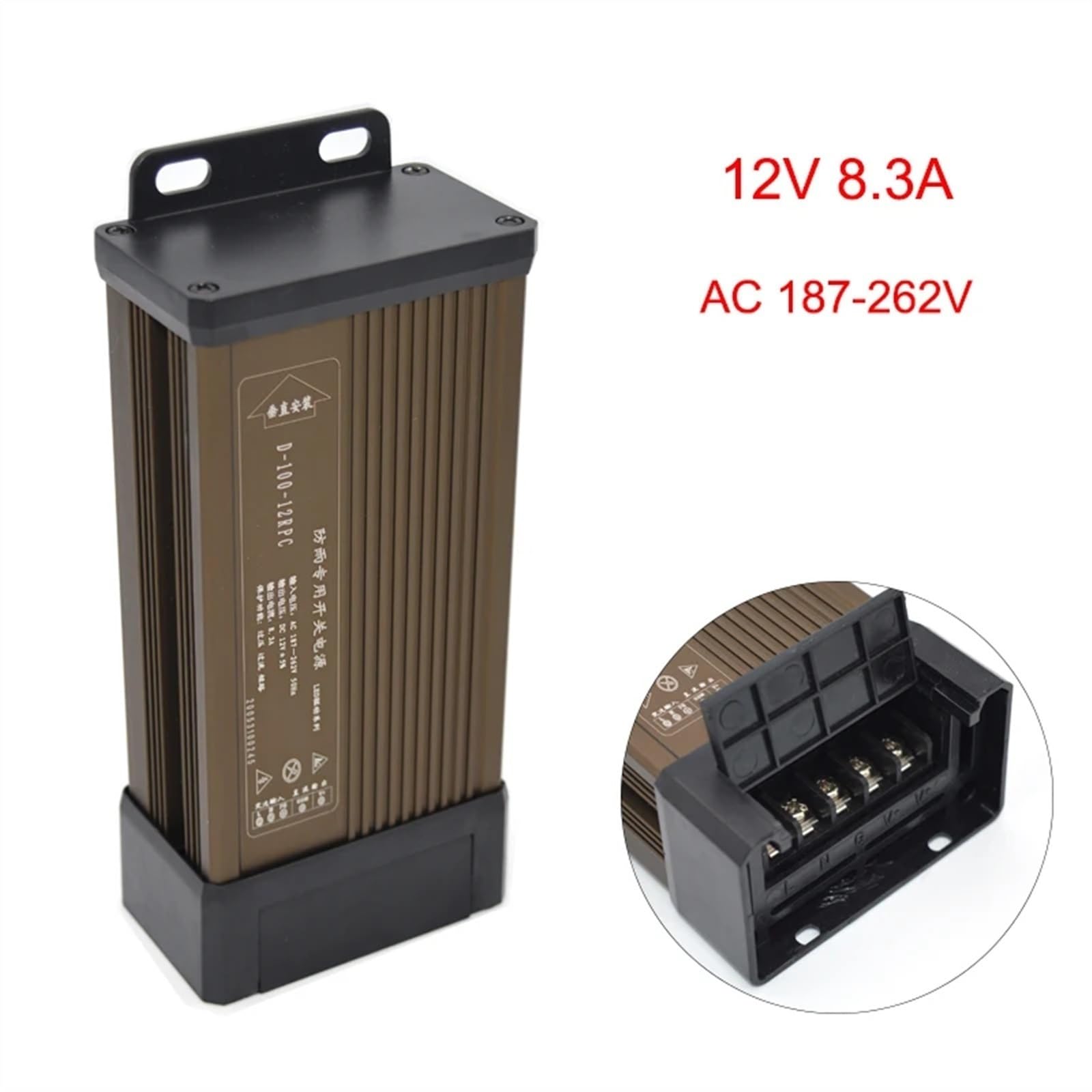Fuente de alimentación de conmutación al Aire Libre DC 5V 12V 24V Fuente Impermeable 5 24 V Volt Adaptador de Potencia Universal Fonte 500W Converter 220 a 12(12V 58.3A 700W)