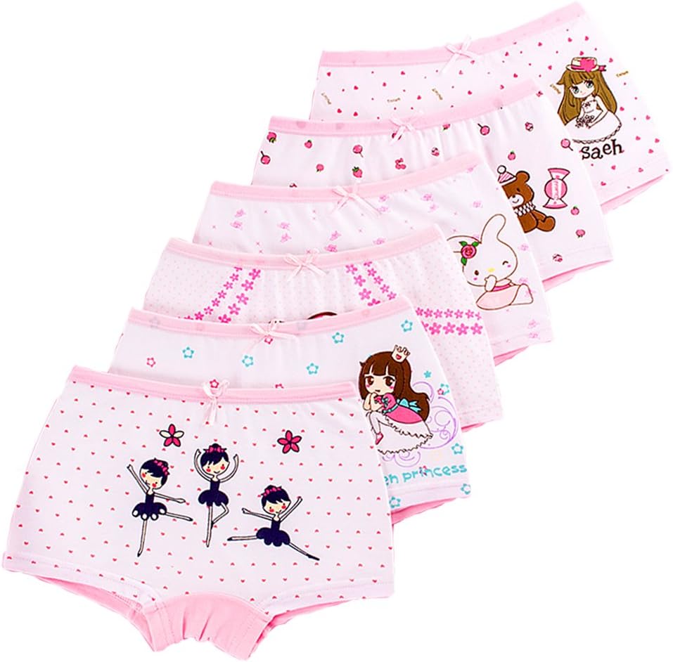 LeQeZeGirls Knickers Soft Cotton Kids Underwear Pants 6 Pack Size 2-11 Years