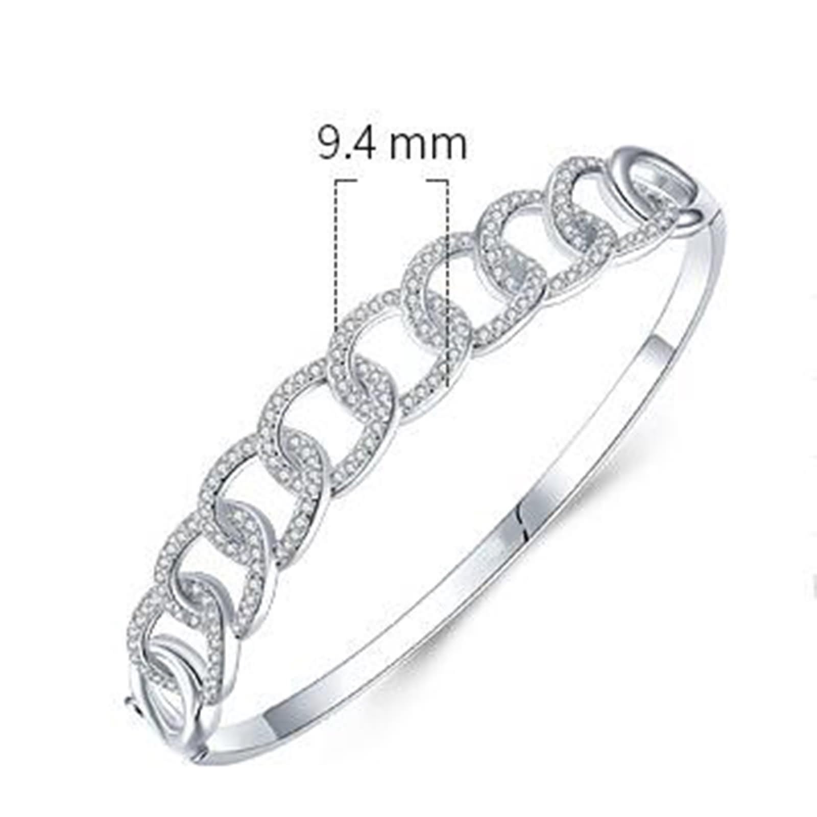 Bonita pulsera, pulsera para mujer, cadena con moissanita, oro blanco, conjuntos de joyas para mujer