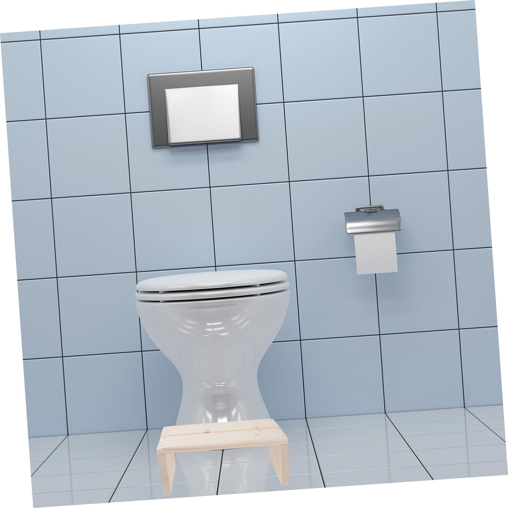 Sgabello Bagno in Legno Antiscivolo, Rialzo Toilette