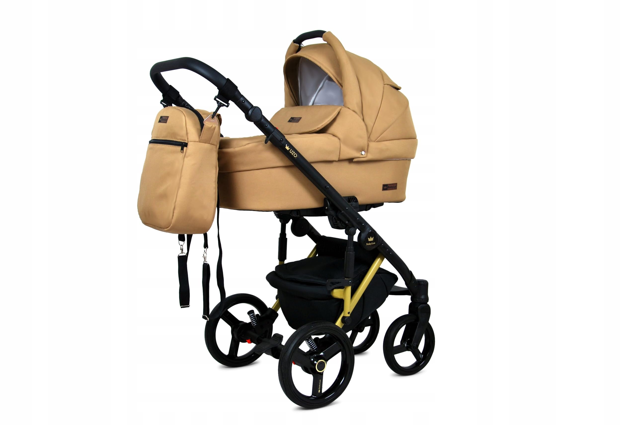 BabyLux® Zestaw wózków dziecięcych 3 w 1 – UZO – w zestawie wanienka dla niemowląt, fotelik sportowy, fotelik samochodowy – zestaw wózków dziecięcych – wózek dziecięcy kombi z torbą do przewijania