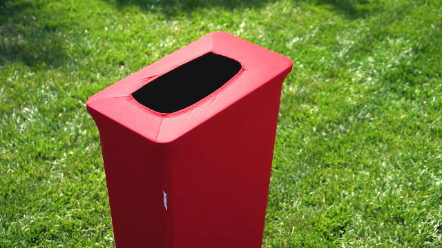 Amazon.com: LA Linen Stretch Spandex Fitted Trash Can Cover for