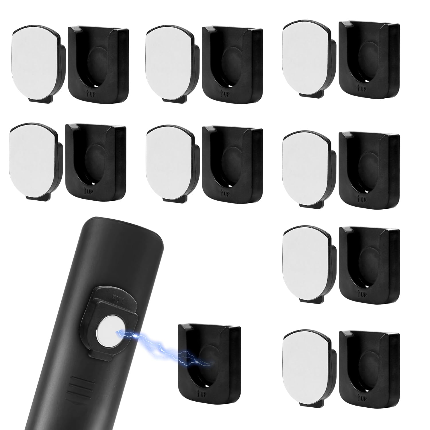 NQEUEPN 8pcs Magnetic Remote Control Holders, Self Adhesive TV Remote Control Holder Wall Mount Innovative Slot Design Remote Control Organizers Storage for Back of TV Home Office