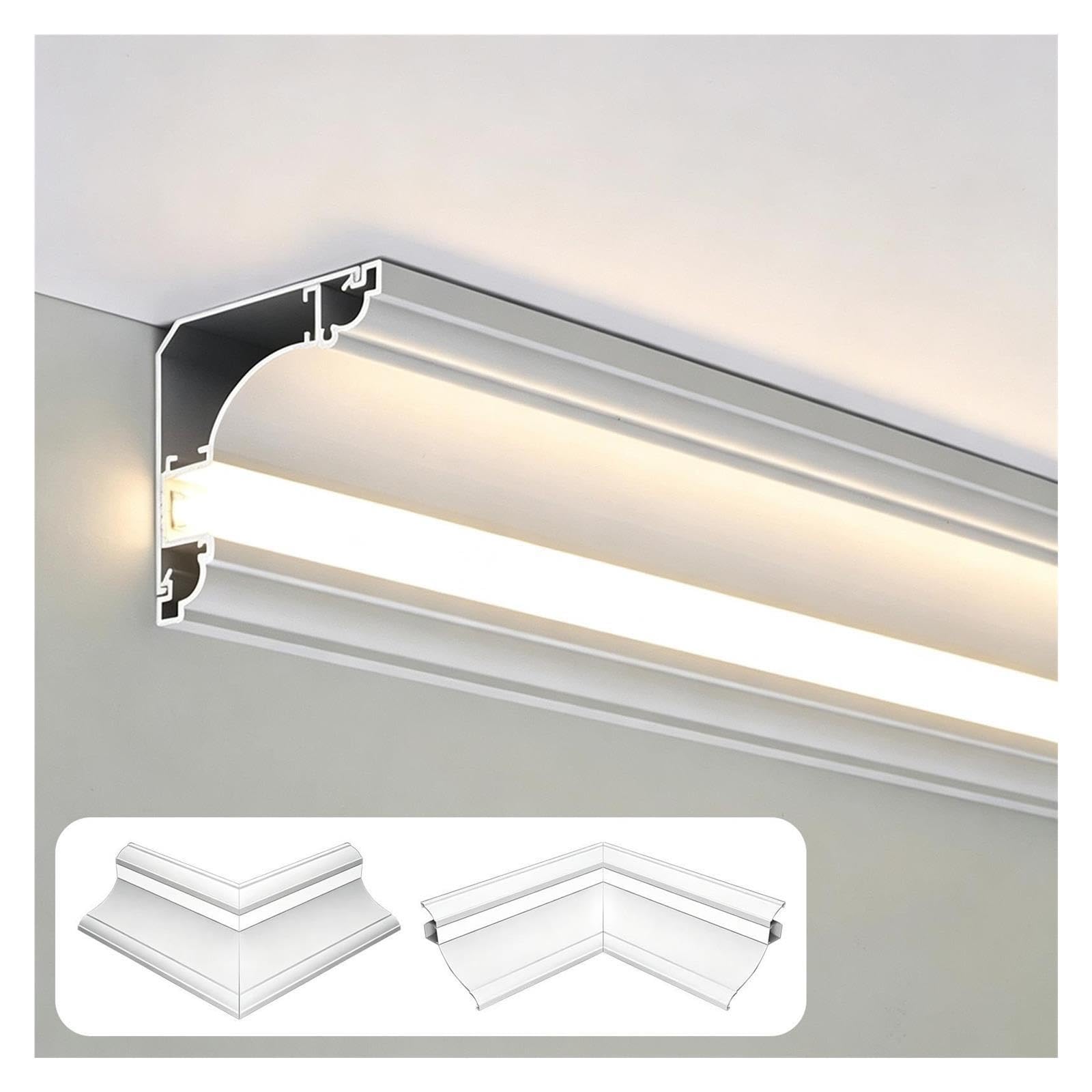 Profil gzyms LED 15/32" W z akcesoriami, montaż powierzchniowy