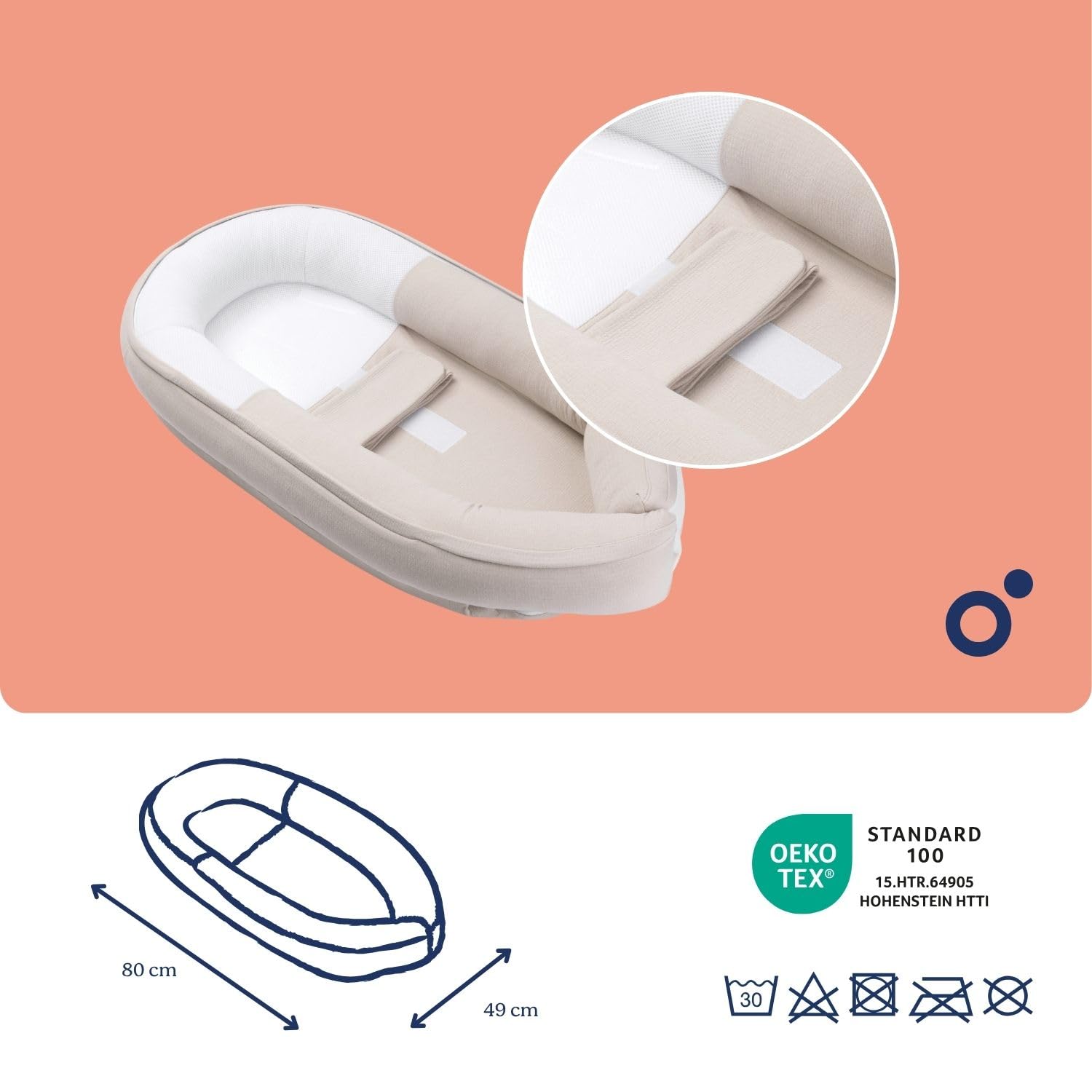 DOOMOO Cocoon Reductor para recien nacidos Tetra Jersey Sand, Evolutivo, Transpirable, 0 - 8 meses