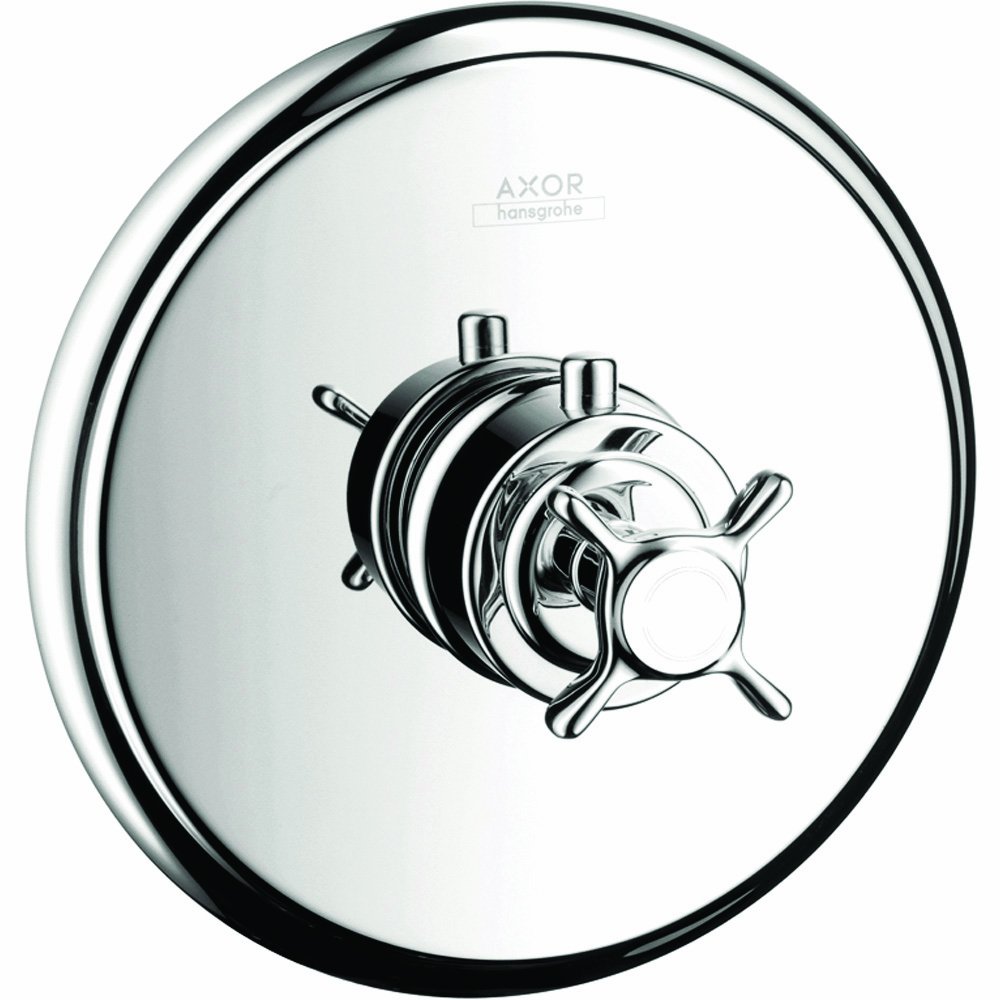 AXOR Montreux Classic Timeless Auto Temperature Control 1-Handle 7-inch Wide Thermostatic Shower Trim for Rough-in Valve in Chrome, 16816001