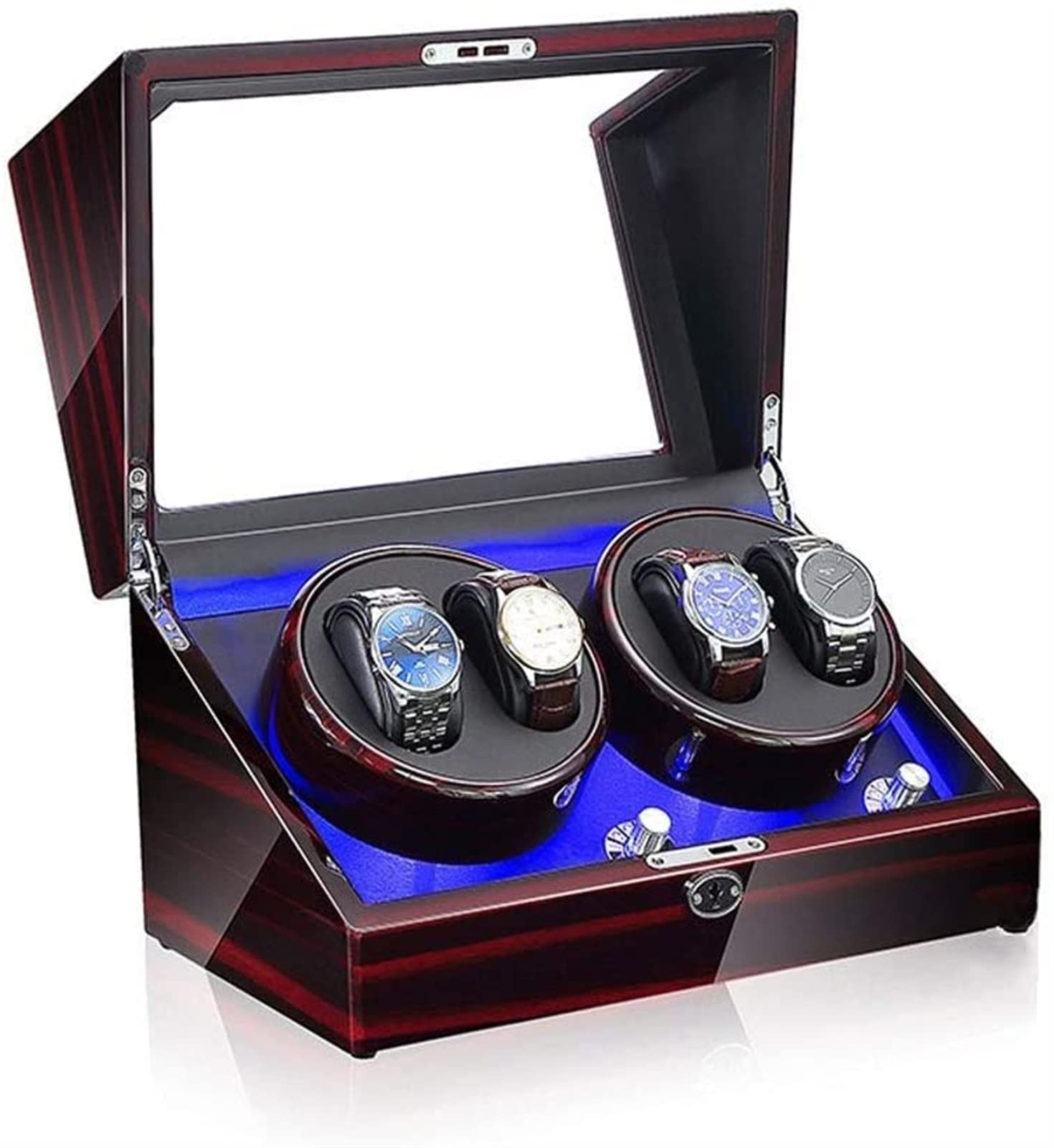 CGCSYZ Winders Automatic, For 4 Watches Automatic Watch Winders 5 Rotation Modes Quiet Motor Watches Storage Boxes Accessories (B)