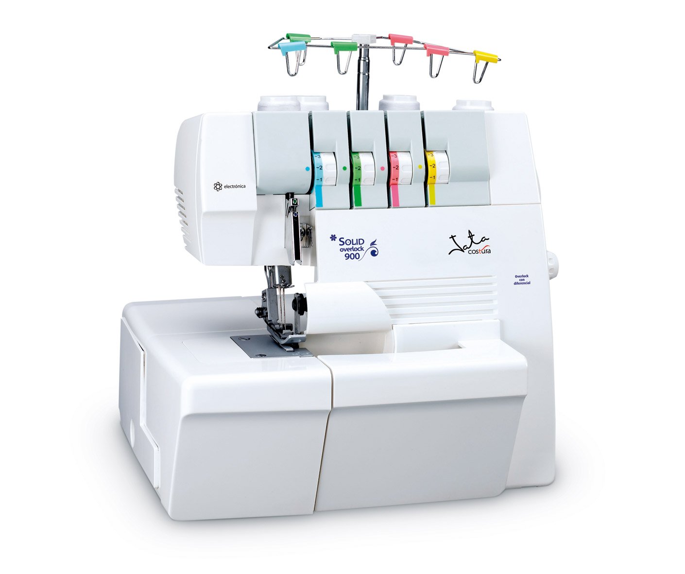 Jata Remalladora OL900 - Hasta 4 hilos, 1 ó 2 agujas, Cortado lateral, Con pedal, Juego completo de accesorios, Ancho de corte regulable