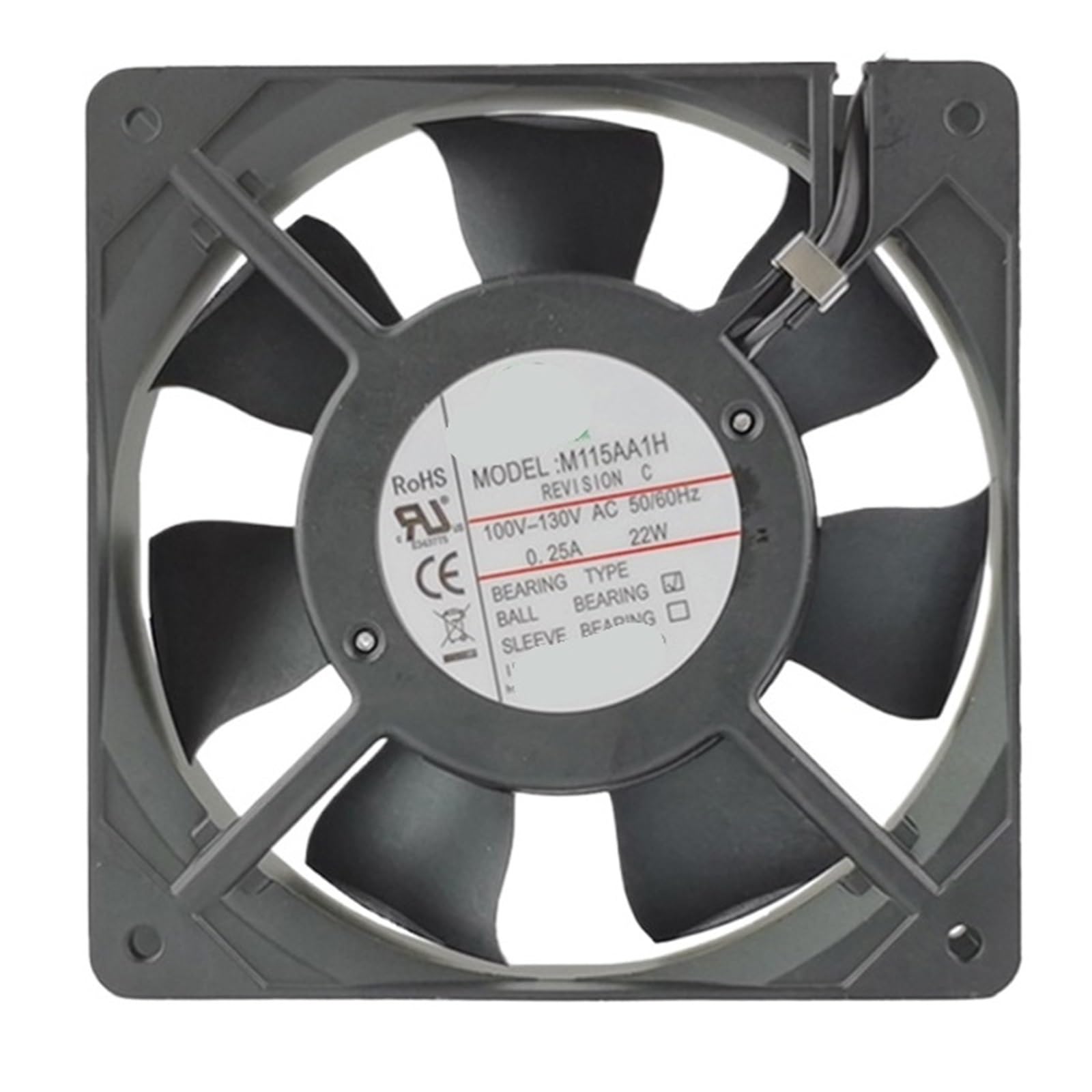 M115AA1H AC100/130V 0.21A/0.18A 12025 120x120x25mm 7 Leaves AC Cooling Fan