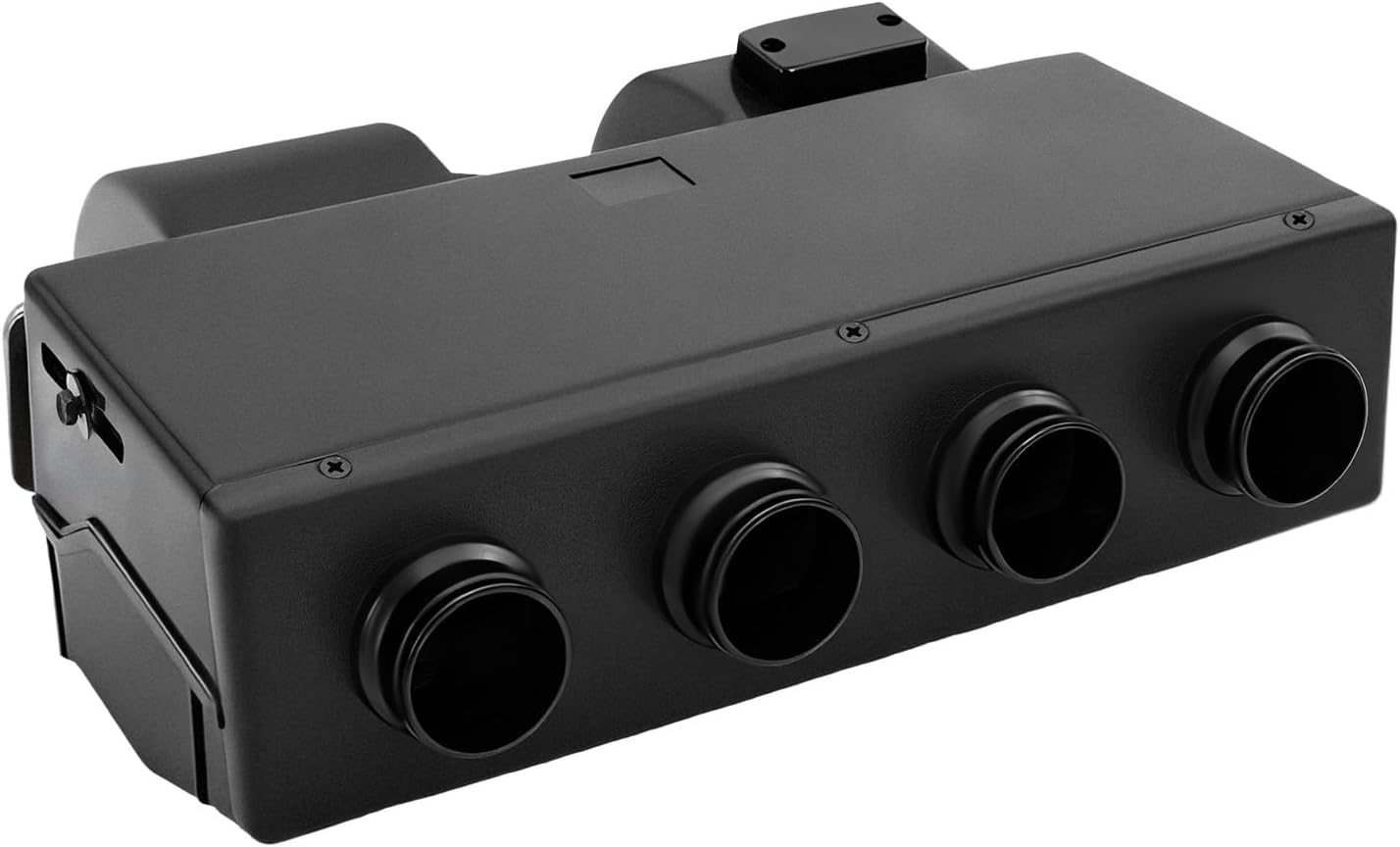 SuKooio 12V AC Heating & Cooling Evaporator w/ 4 Vents - Direct Fit for Trucks, Excavators, Harvesters, RVs - BEU-404-100