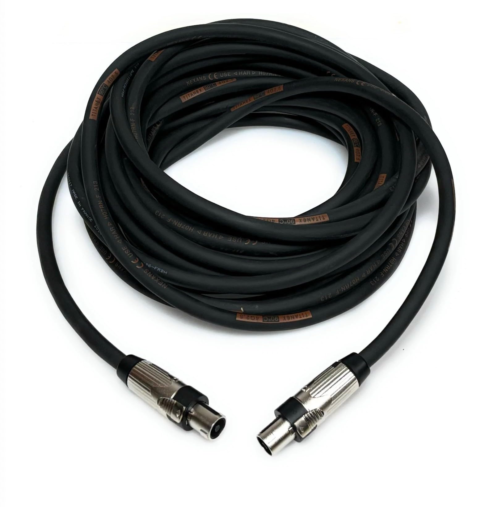 DG Systems - Cavo Speakon 4P con Titanex 4x2.5, connettori in metallo e pin saldati - Made in Italy (5 mt)