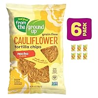 Vista 4 de REAL FOOD FROM THE GROUND UP Chips de tortilla de coliflor, 4.5 onzas (paquete de 6)