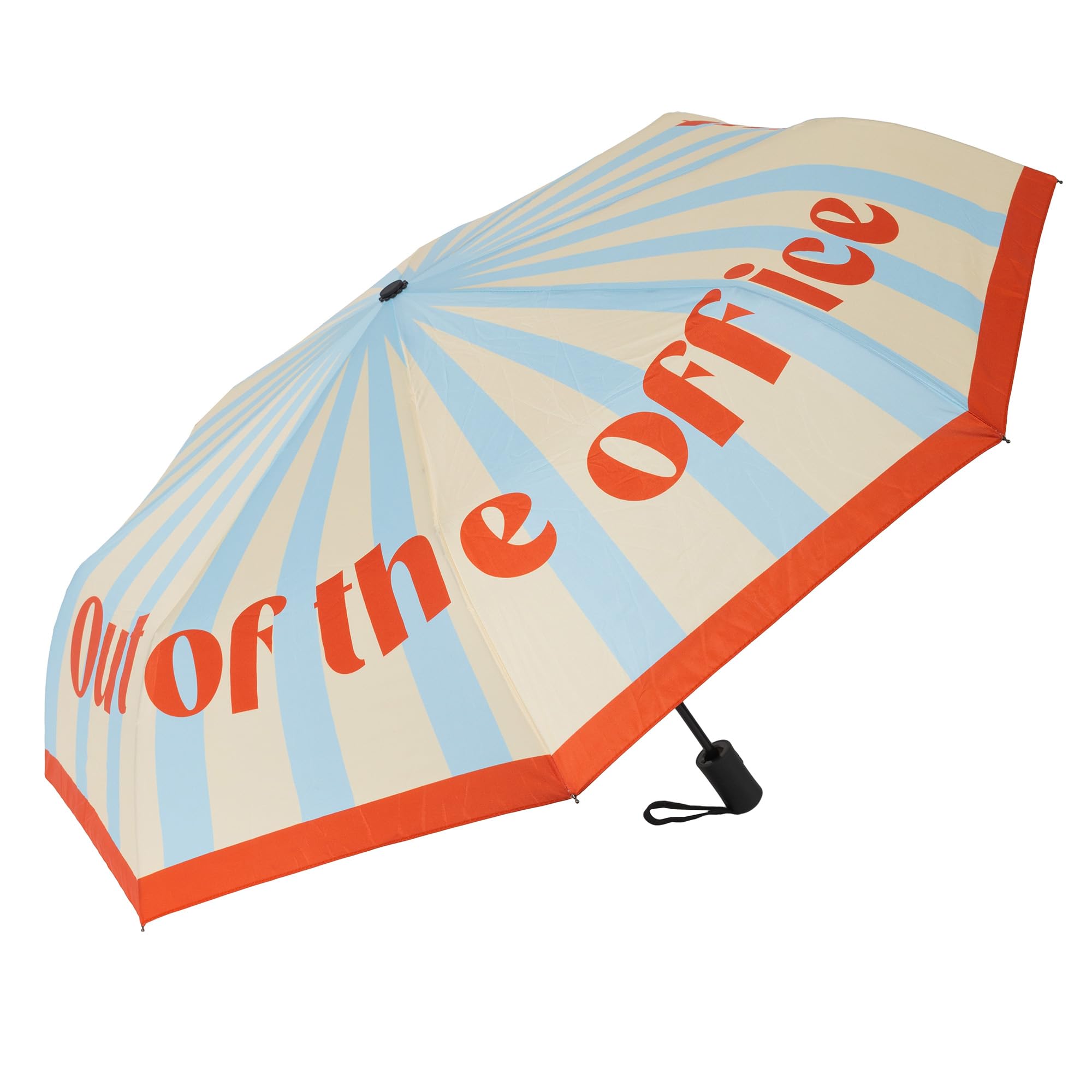 Fisura - Original “Out of the Office” Windproof Travel Umbrella for Rain. Easy Auto Open Compact Durable Folding Umbrella, Waterproof Canopy Portable for Gift.