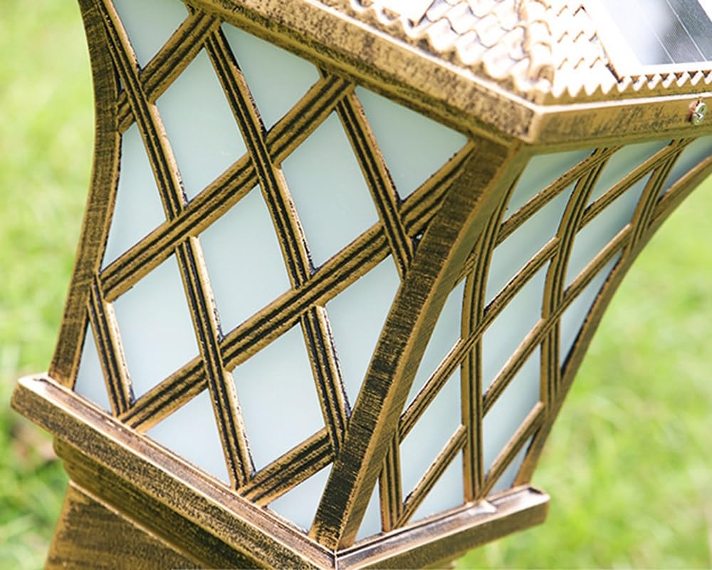 Lampadaire Solaire Extérieur en Bronze avec Télécommande, Idéal pour L'Éclairage De Jardin, Cour, Terrasse Ou Allée.