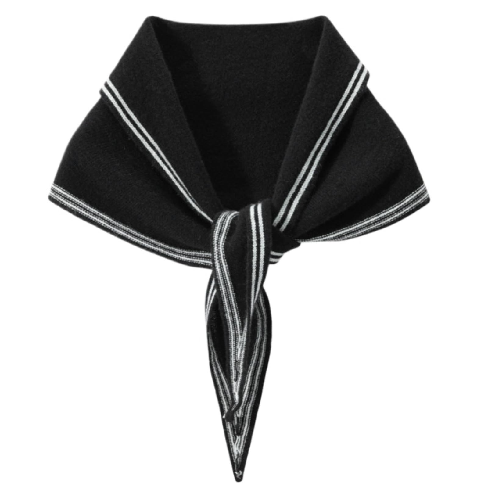 ThiCc Knitted Triangle Scarf for Women - Minimalist Cashmere Shawl Versatile Neck Warmer Cozy Headscarf Elegant 2-in-1 Neck Wrap Stylish Neckerchief Old Money Aesthetic (Black)