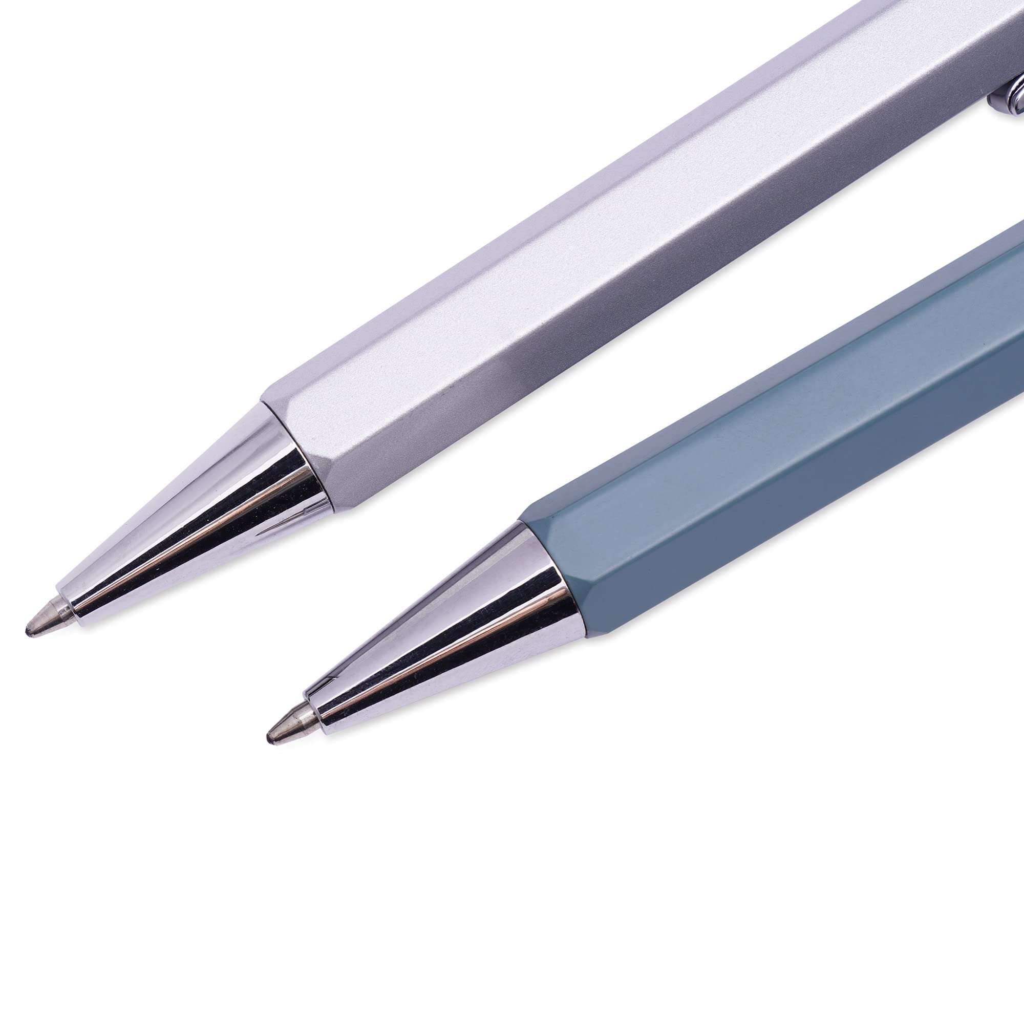elmina Teal Blue and Silver Ballpoint Pens For Women - Premium Writing Pen Set including Black Ink in Gift Box - Image 4