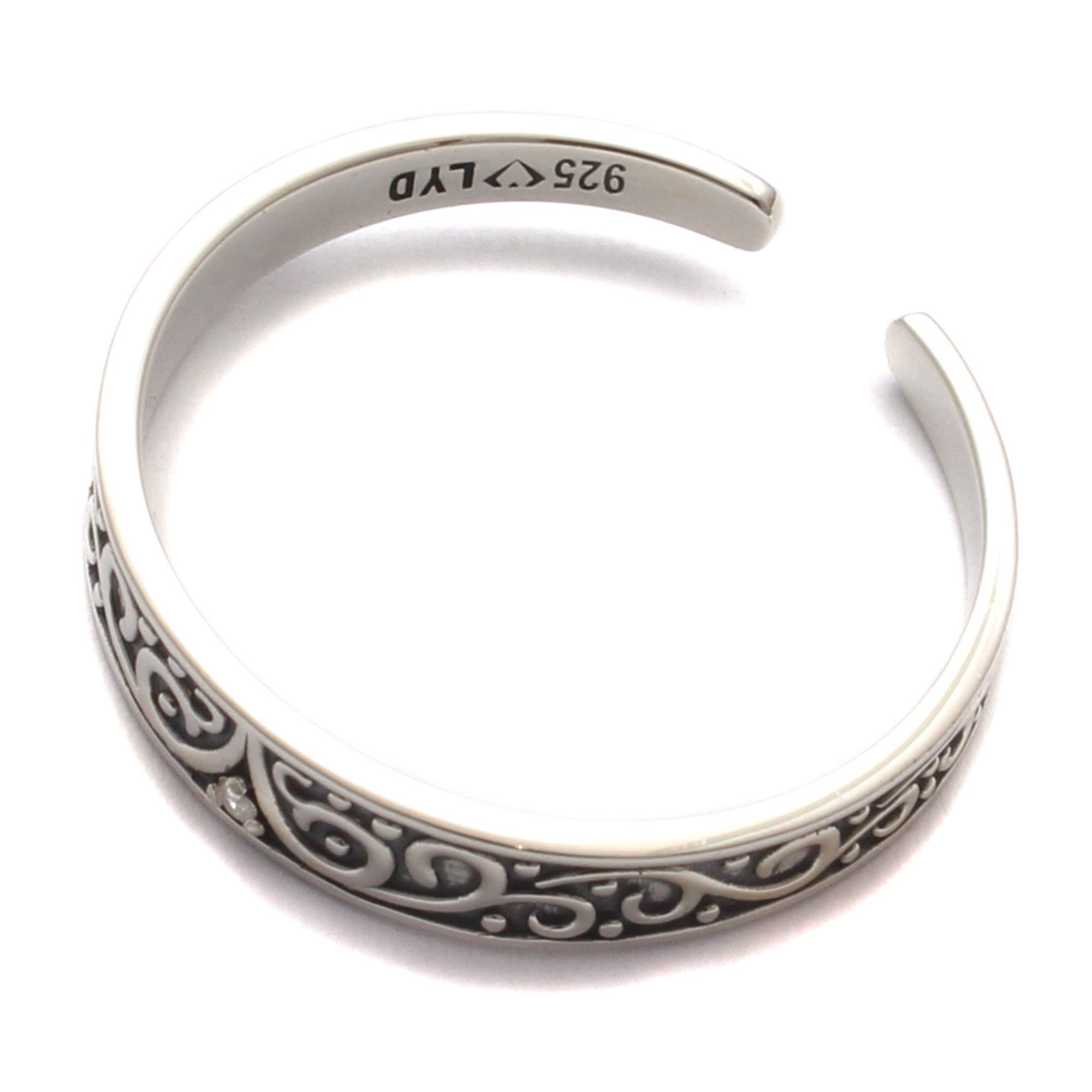 Großer Zehenring mit Zirkonia Steinen aus 925 Sterling Silber