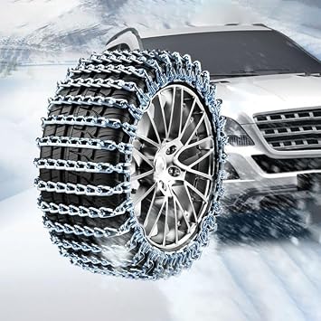 Snow Chains For Car, Wheel Chain, Anti-Skid Emergency Snow Tyre Chain, Unbeatable Traction, Tire Snow Chains for Car SUV Trucks, Set of 2225/50R15
