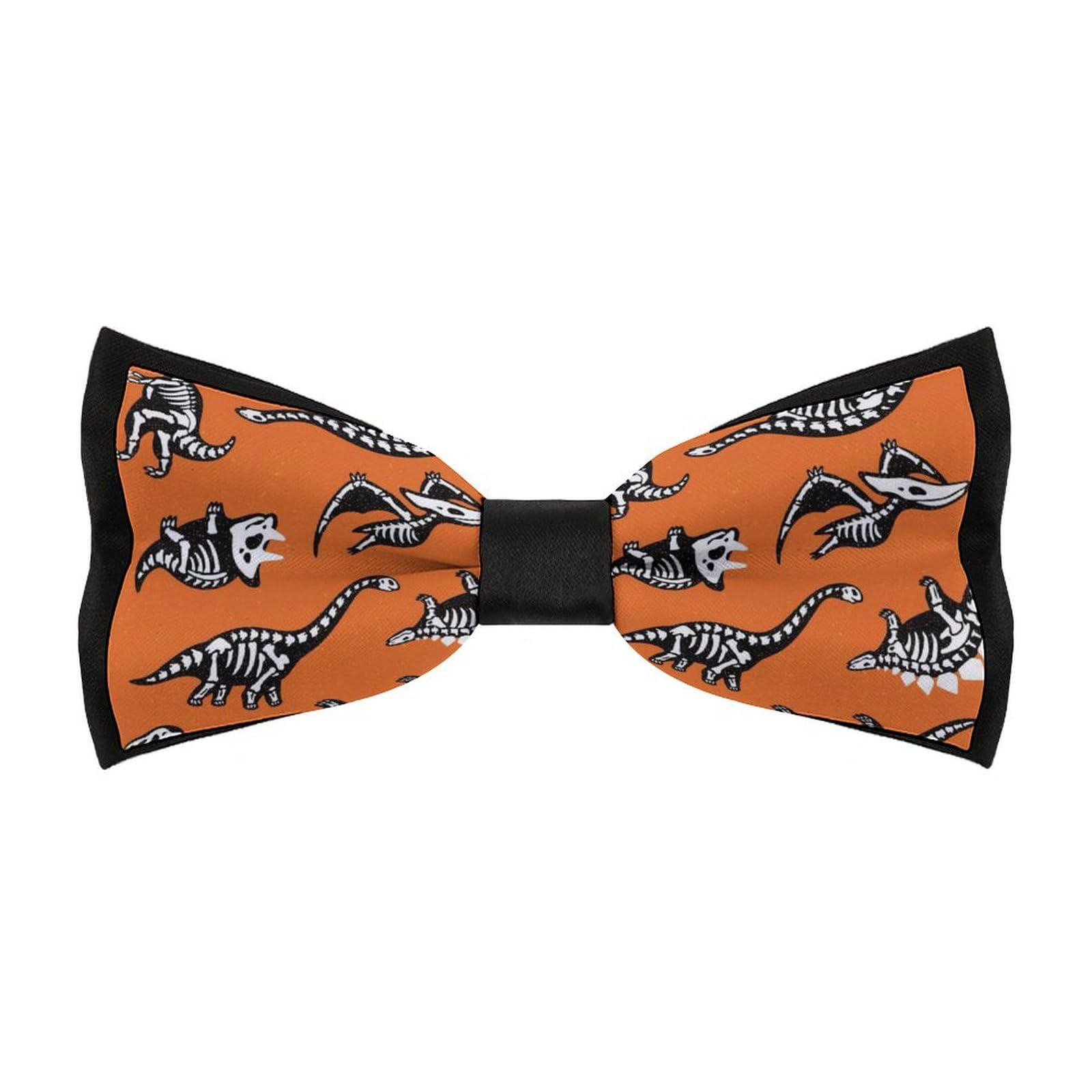 JYYAU Dinosaur Halloween Pumpkin Bow Tie Adjustable Necktie For Men Business Fashion Pre-tied Tie Neckwear Novelty Accessory For Weddings Party Festival