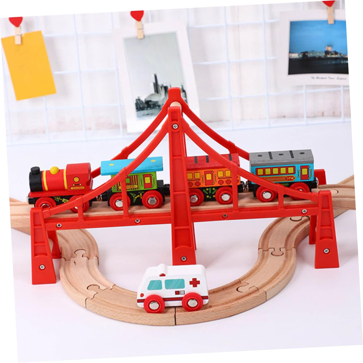 Kisangel 2Pcs Train Track Bridge and Lightweight Railway Bridge Replacement for Creative Train Layouts Safe and Practical Train Track for Hours of Fun