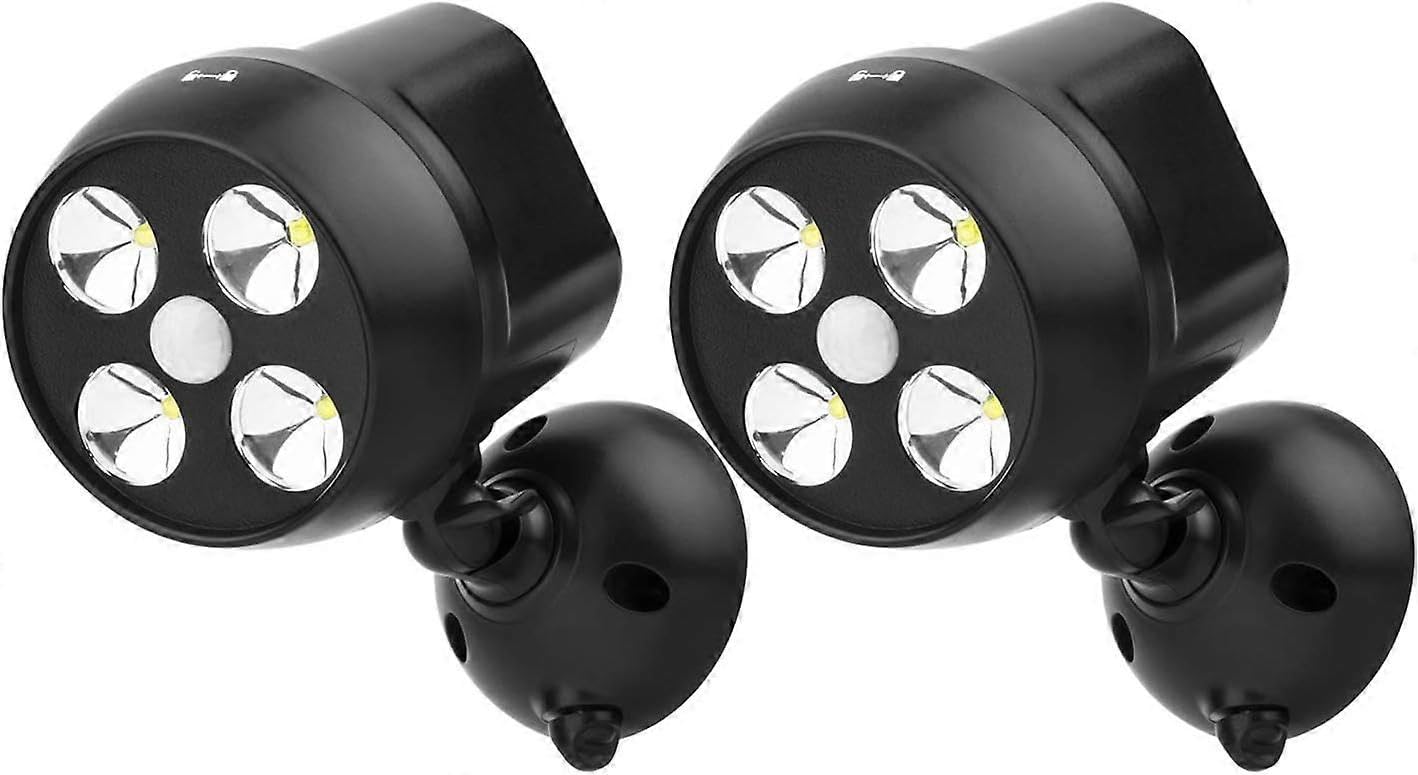 Joyhappst Image Color Battery Powered Outdoor Led Security Light 2-Pack, Pir Motion Sensor Spotlight, Weatherproof Outdoor Wall Light For Gardon Walkways