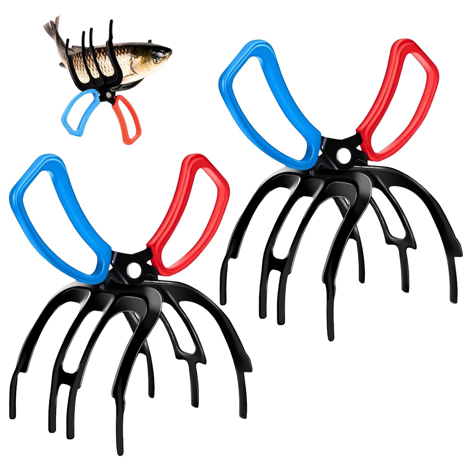 Photo 1 of 2 PCS Fish Gripper, Fish Grips, Fish Grippers for Fishing, 3 Claw Metal Control Clamp, Secure Grip Holder for Most Freshwater, Portable Grabber Tool, Tackle Accessory