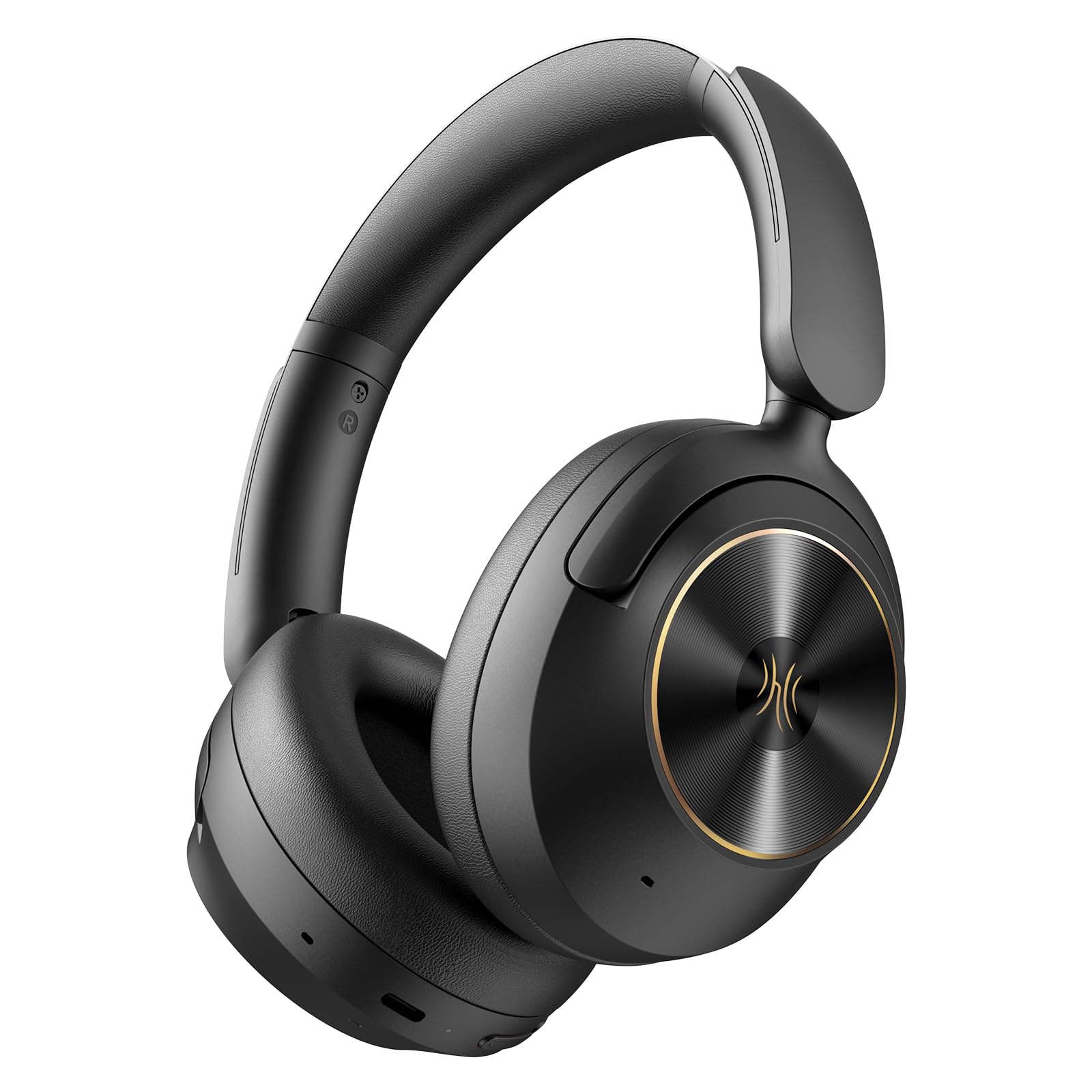 focus a6 hybrid active noise cancelling headphones in black