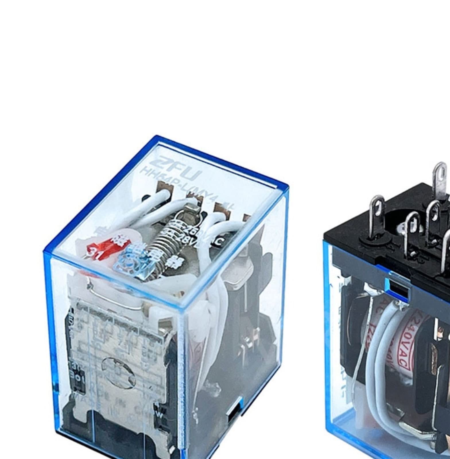 Parti di ricambio 1 Set MY4 Piccolo relè elettromagnetico Relè di potenza DC12V DC24V AC110V AC220V Bobina 4NO 4NC Guida DIN 14 pin + Base Mini relè (Color : Ac, Size : 24V)