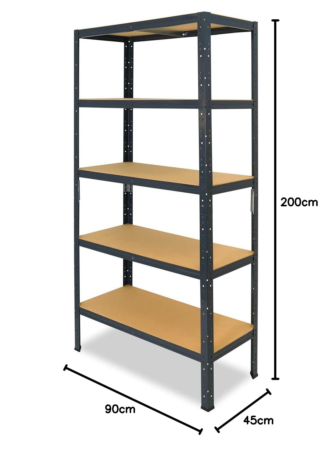 shelfplaza Home 200x90x45cm regał metalowy antracyt: 5x175kg
