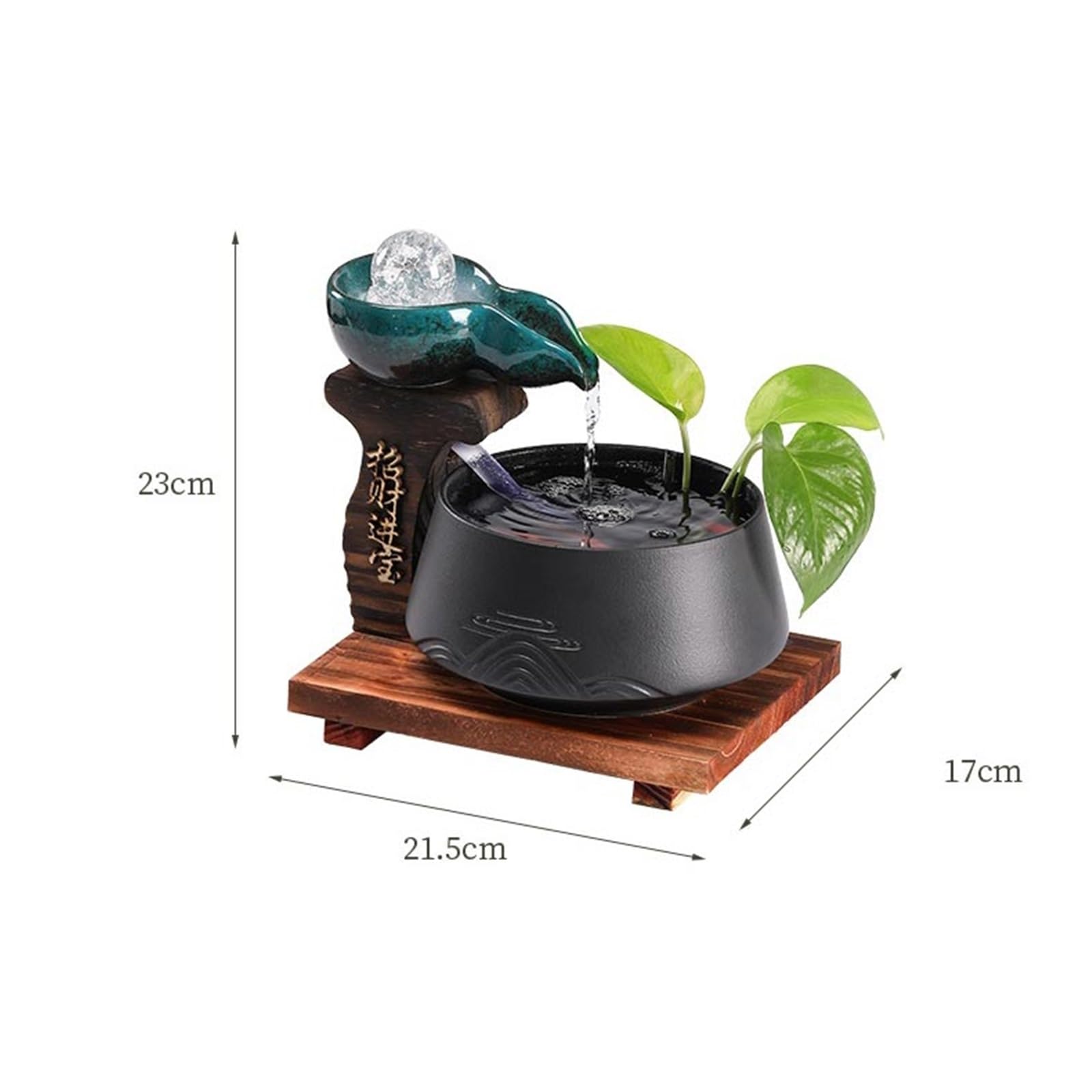 Fuente de agua para interiores, cascada decorativa de mesa para el hogar y la oficina, decoración zen tranquila con sonido relajante, alivio del estrés y diseño elegante