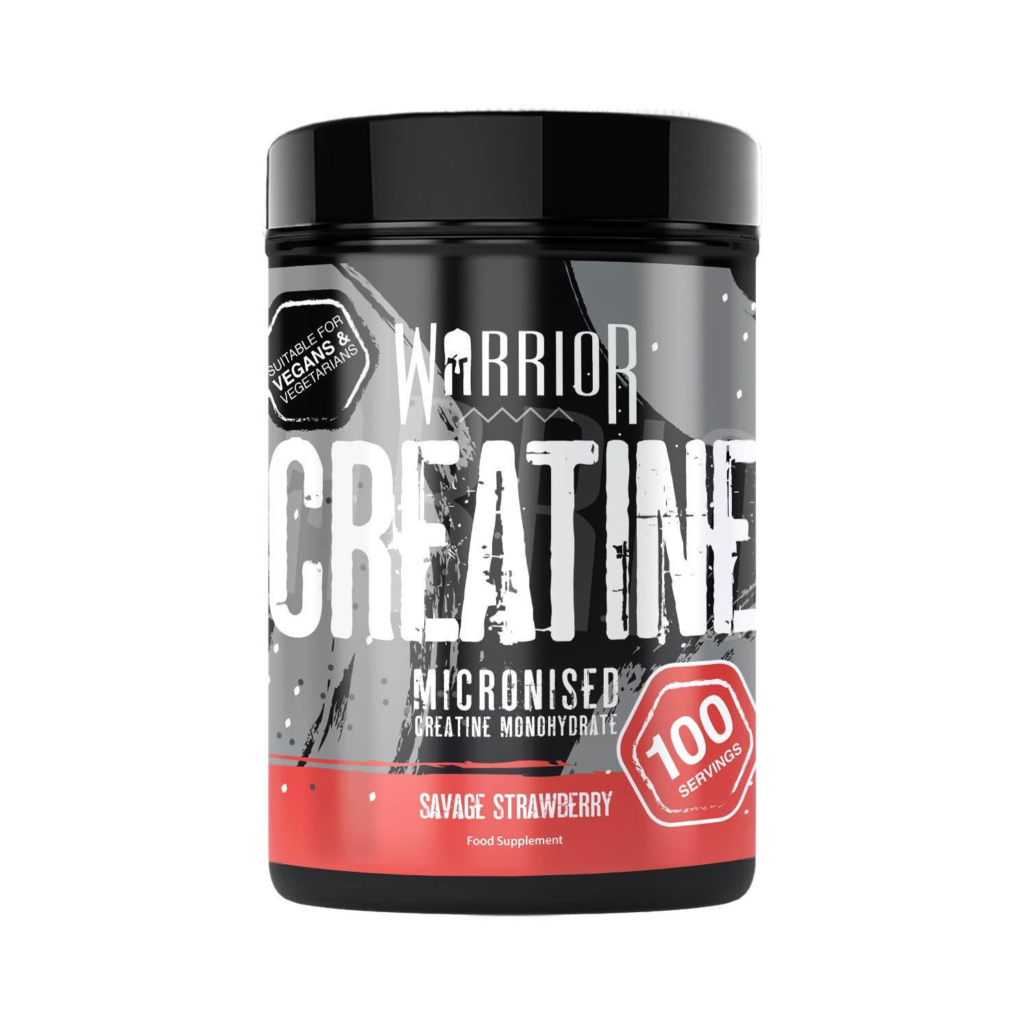 WarriorCreatine Monohydrate Powder 500g – Pure Micronised Creatine – 60 x 5g Servings – Creatine Supplement for Muscle Power, Strength & Recovery – Pre & Post Workout Powder (Savage Strawberry)