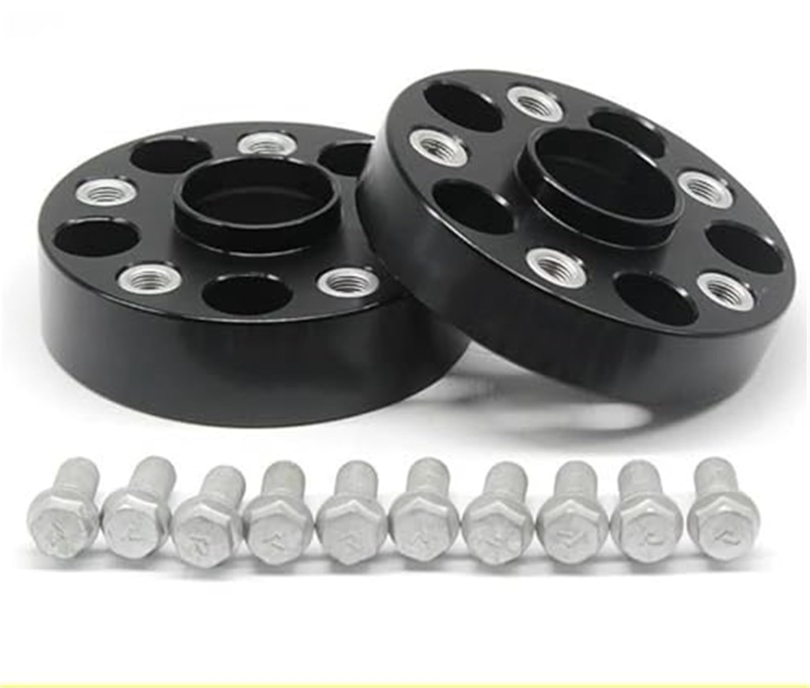 Podkładki dystansowe 2 sztuki, do 25/30/35/40 mm, kute ze stopu aluminium 6061-T6, podkładki kół samochodowych PCD 5x100 57,1, adaptera koła Dystans do kół(BLACK 20MM)