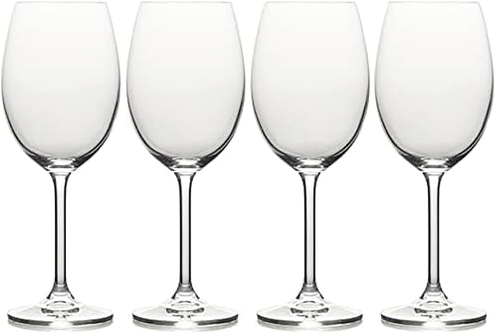 MIKASA Julie Luxury Lead-Free Crystal White Wine Glasses, 470 ml, Clear, Set of 4