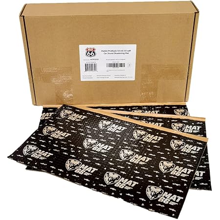 MAT66 ProBlack 50 mil 50 sqft Car Sound Deadening Mat, Butyl Automotive Sound Deadener, Vehicle Audio Sound Insulation and Dampening Material