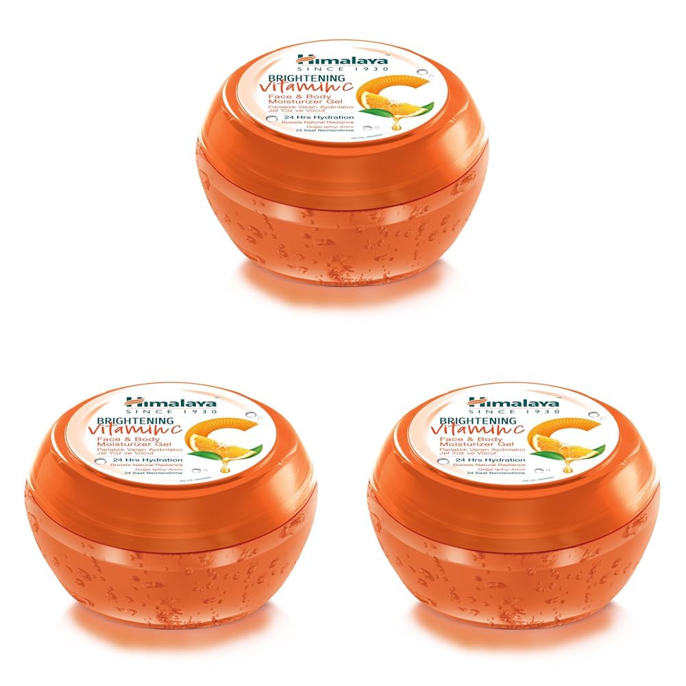 Himalaya Since 1930 Aydınlatıcı C Vitamini Yüz ve Vücut Nemlendirici Jel 300 ml | Nemlendirici ve Işıltı Artırıcı | Tüm Cilt Tipleri İçin (3 paketi)