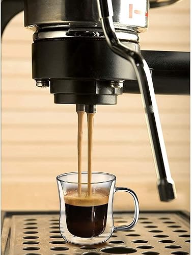 Miniatura 3 de ecooe Juego de 2 tazas de café de doble pared de 4 onzas, tazas de café con leche de 12 onzas, tazas de café de vidrio transparente con asa, taza de