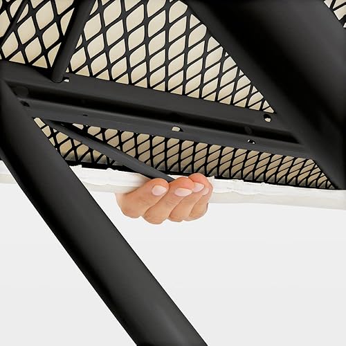 Miniatura 4 de Brabantia Tabla de planchar tamaño B (49 x 15 pulgadas), 7 opciones de altura, soporte de descanso de unidad de vapor sólido (azul tenim) pies