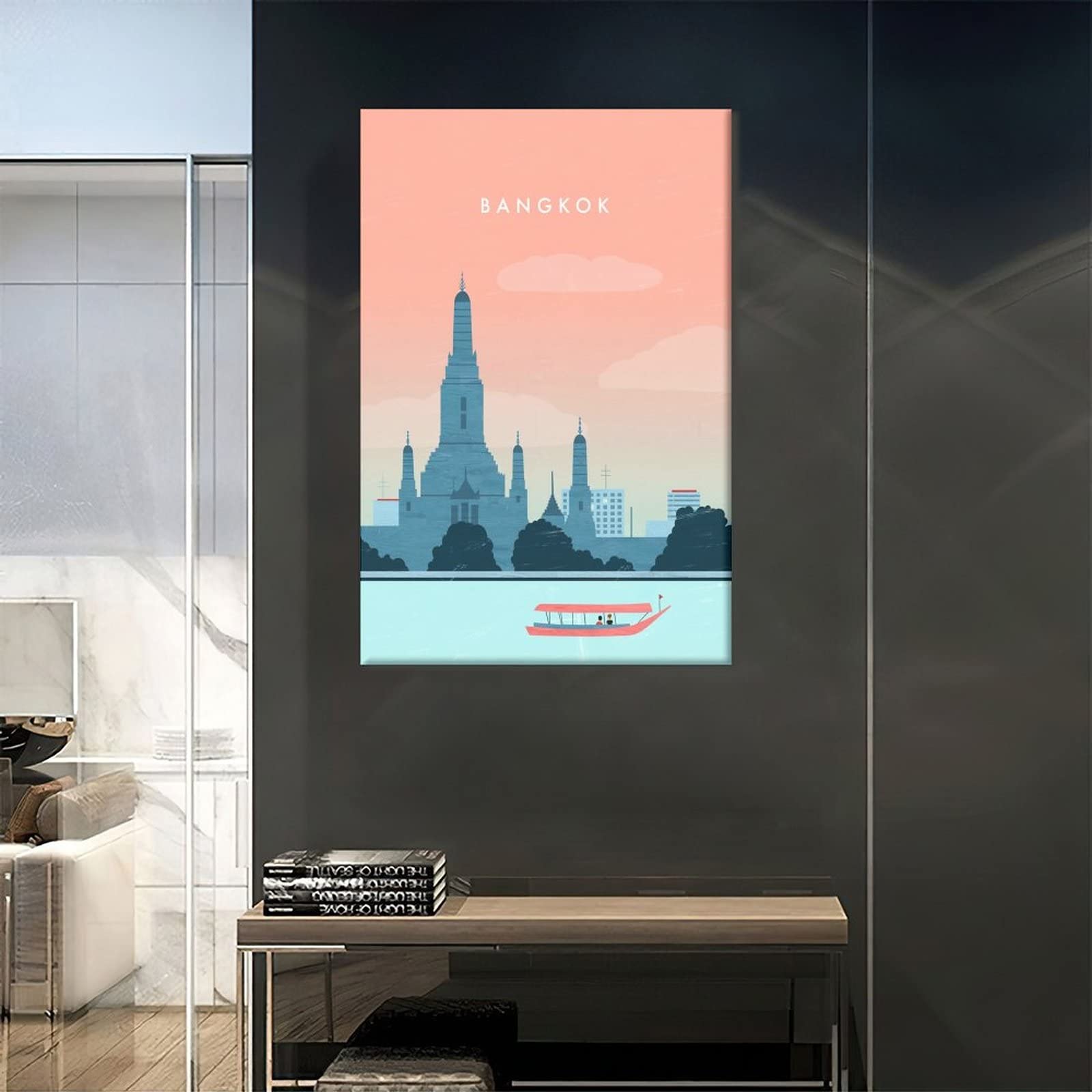 YONGCAI Poster vintage da viaggio su tela da parete per la casa o la stanza di Joshua Tree National Park Skyline Poster di arte della pittura di immagine di stampa regalo poster
