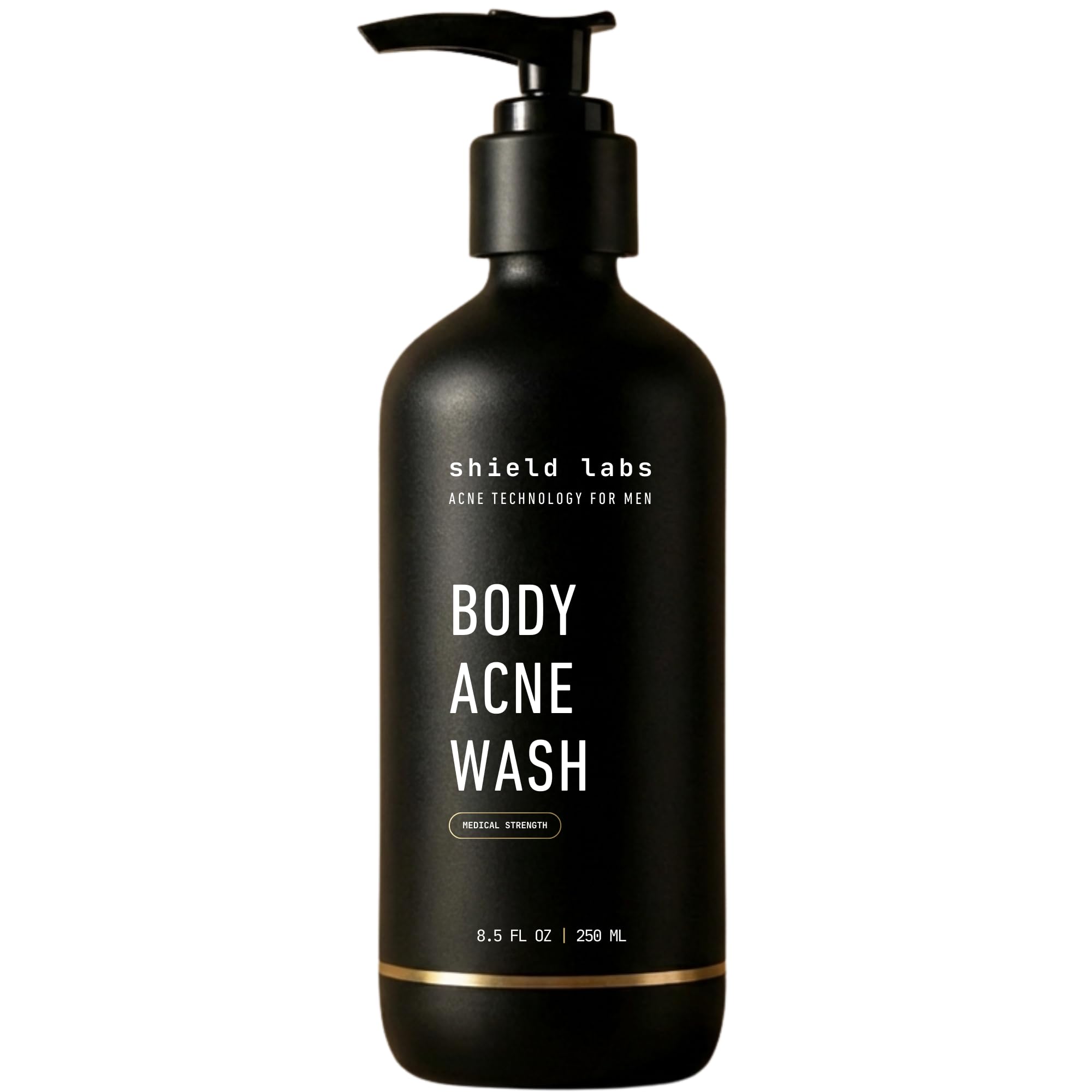 Shield Mens Acne Body Wash for Back Chest Shoulders - 4 Benzoyl Peroxide Body Wash Clears Breakouts Acne
