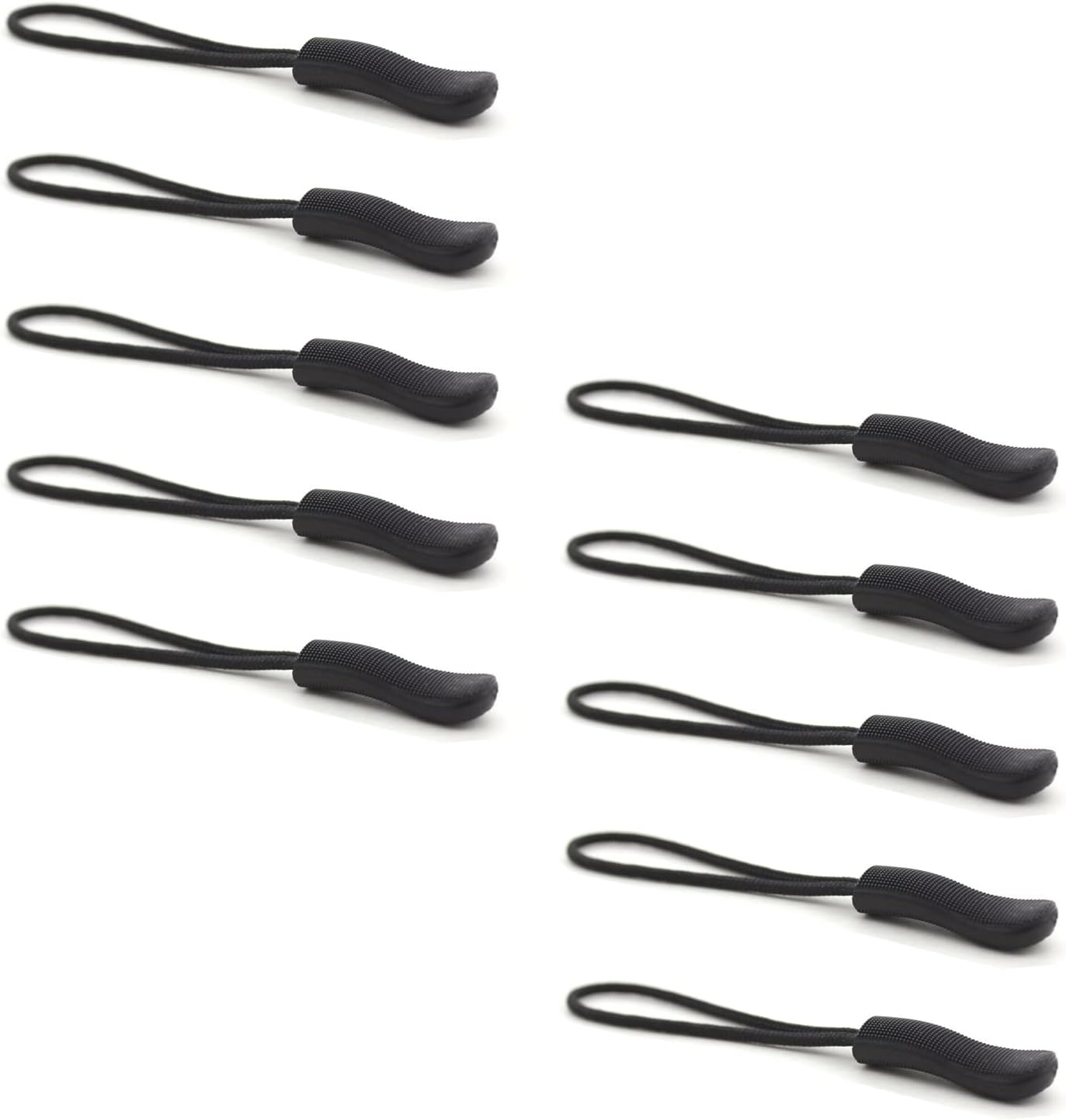 OXT Zipper Pulls, 10PCS Black Upgraded Zipper Pull, Premium Zipper Pull Replacement Zipper Tab Tags Cord Extension Fixer for Luggage, Backpacks, Jackets, Purses, Handbags