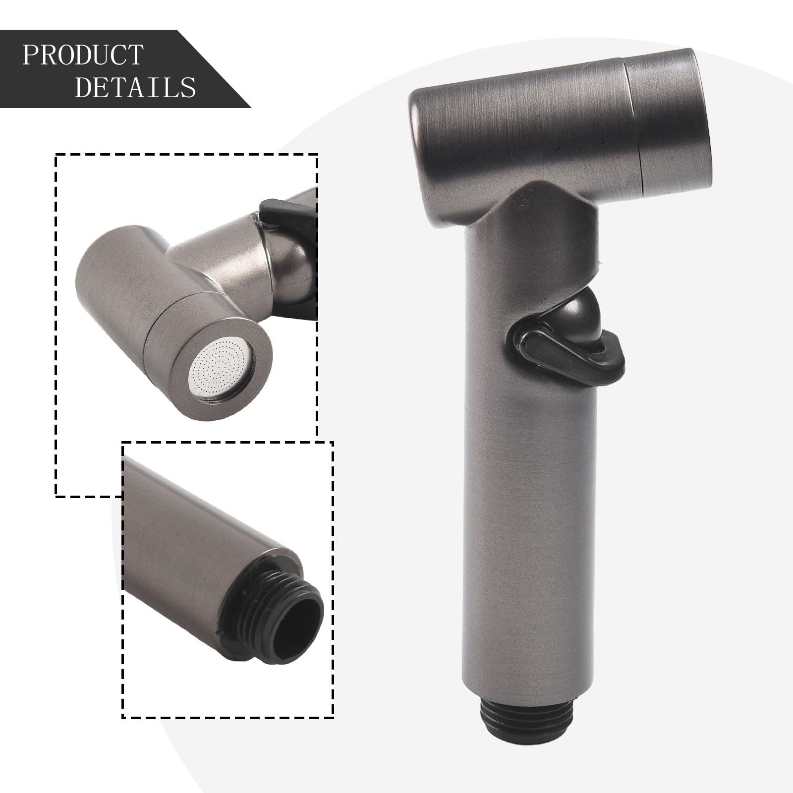 Spruzzatore portatile per bidet in ABS, soffione doccia con pressione regolabile, argento